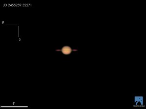 Saturn widziany przez Slooh'a w pełnej okazałości